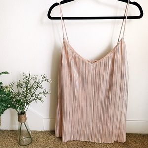 H&M Pink Pleated Tank Top